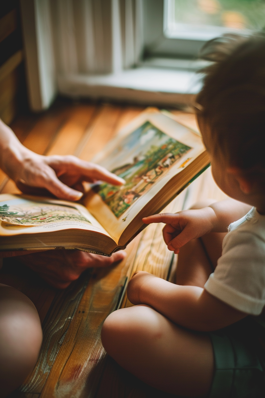 Toddler language routine moment at home