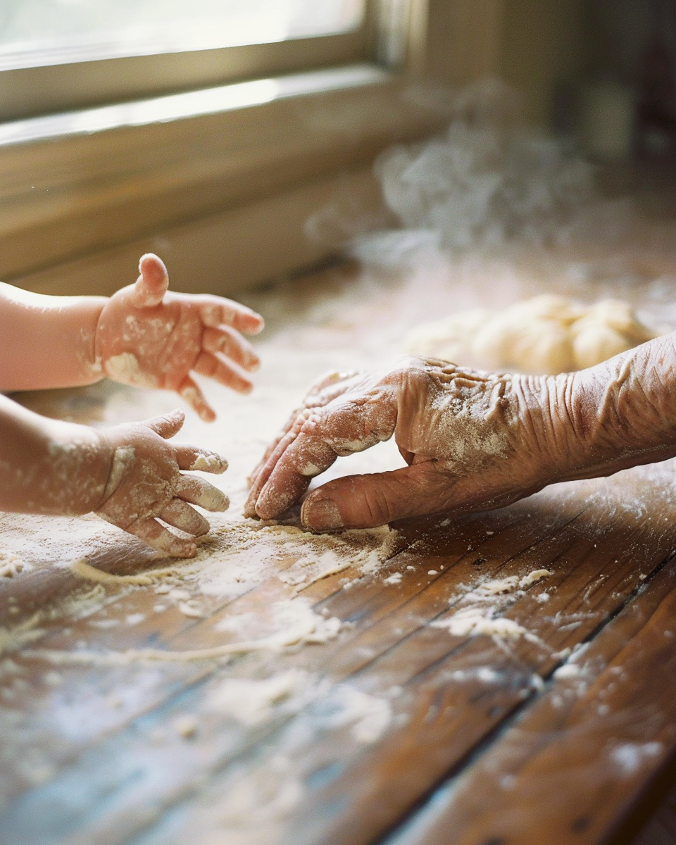 toddler_pressing_tiny_flour