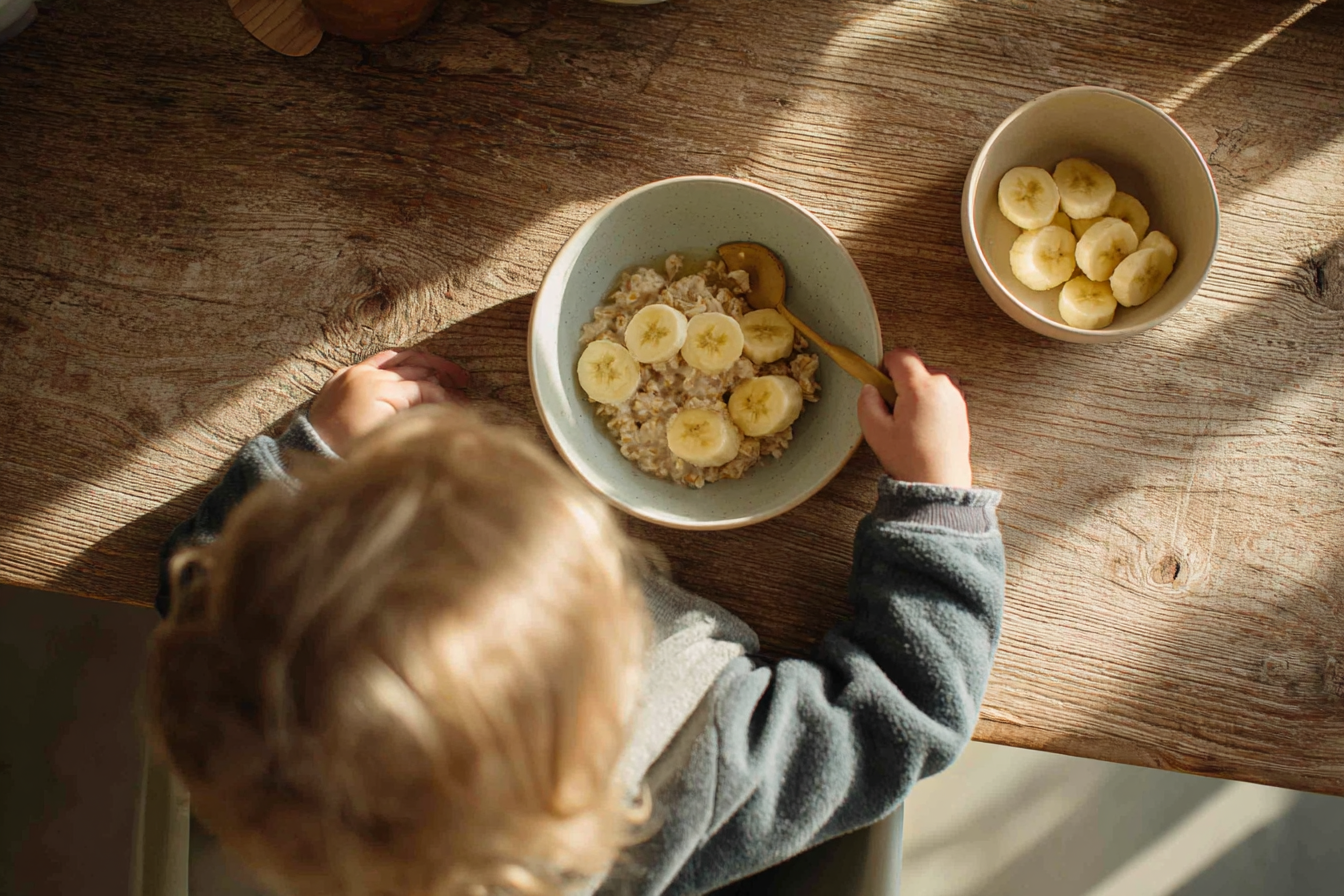 Toddler breakfast language moment